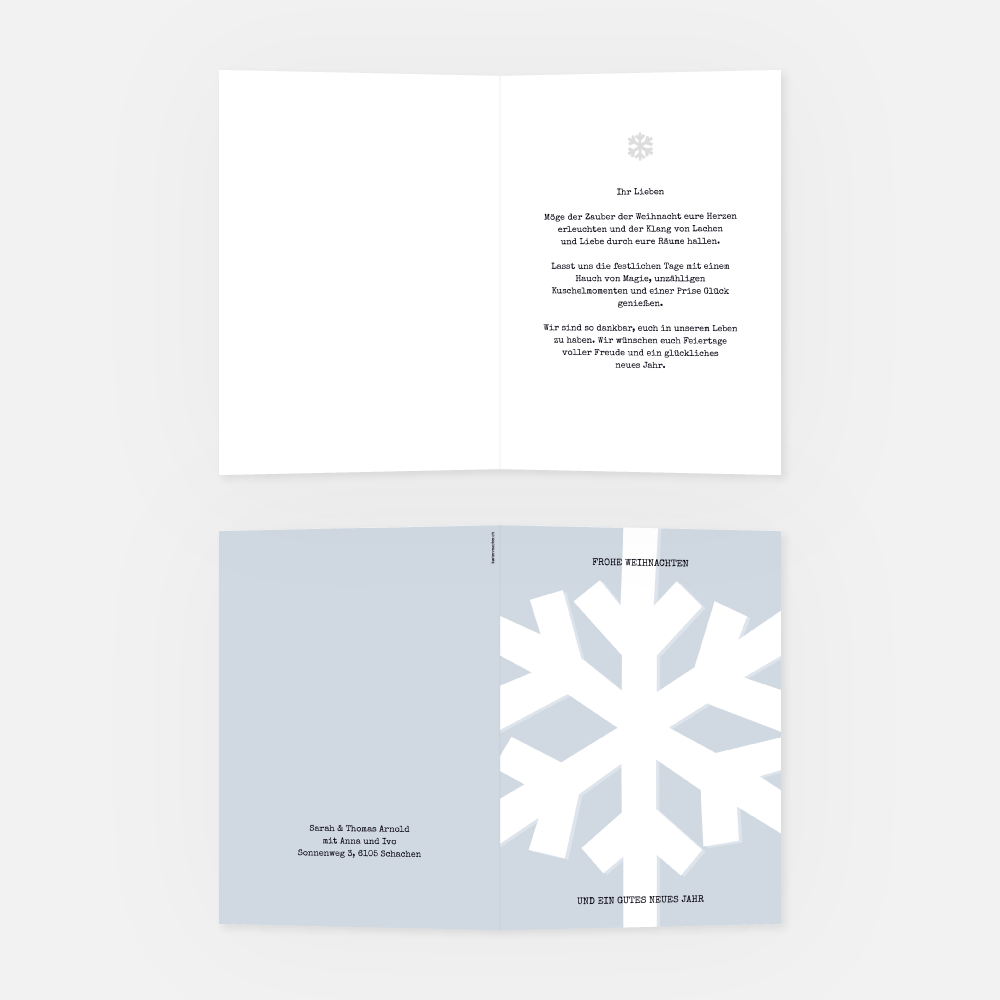 Weihnachtskarte Flocke