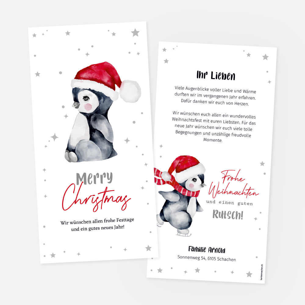 Weihnachtskarte Pingu