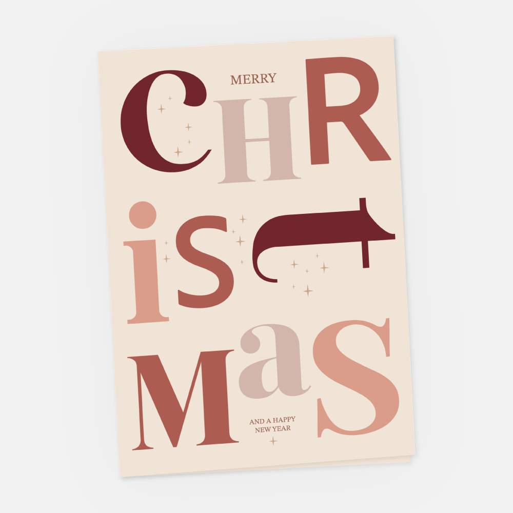 Weihnachtskarte Typografie
