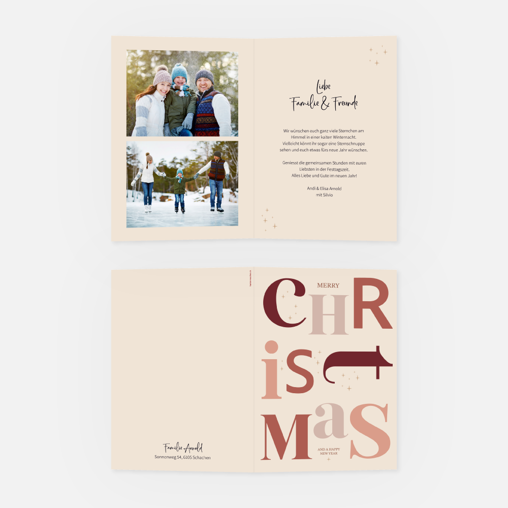 Weihnachtskarte Typografie