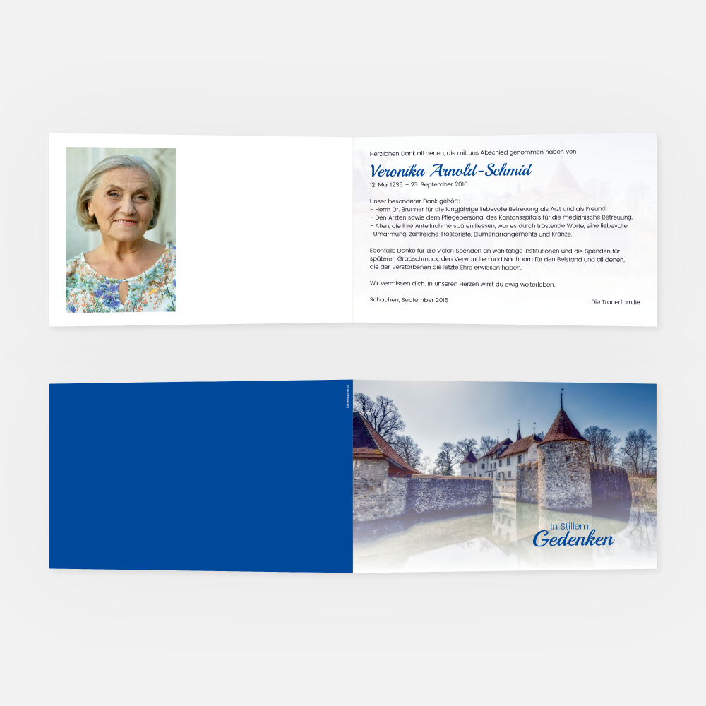 Danksagungskarte Aargau Schloss Hallwyl
