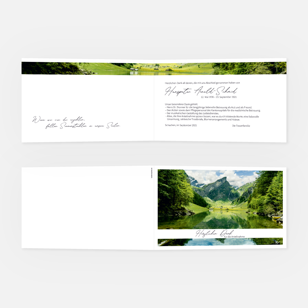 Danksagungskarte Appenzell Seealpsee