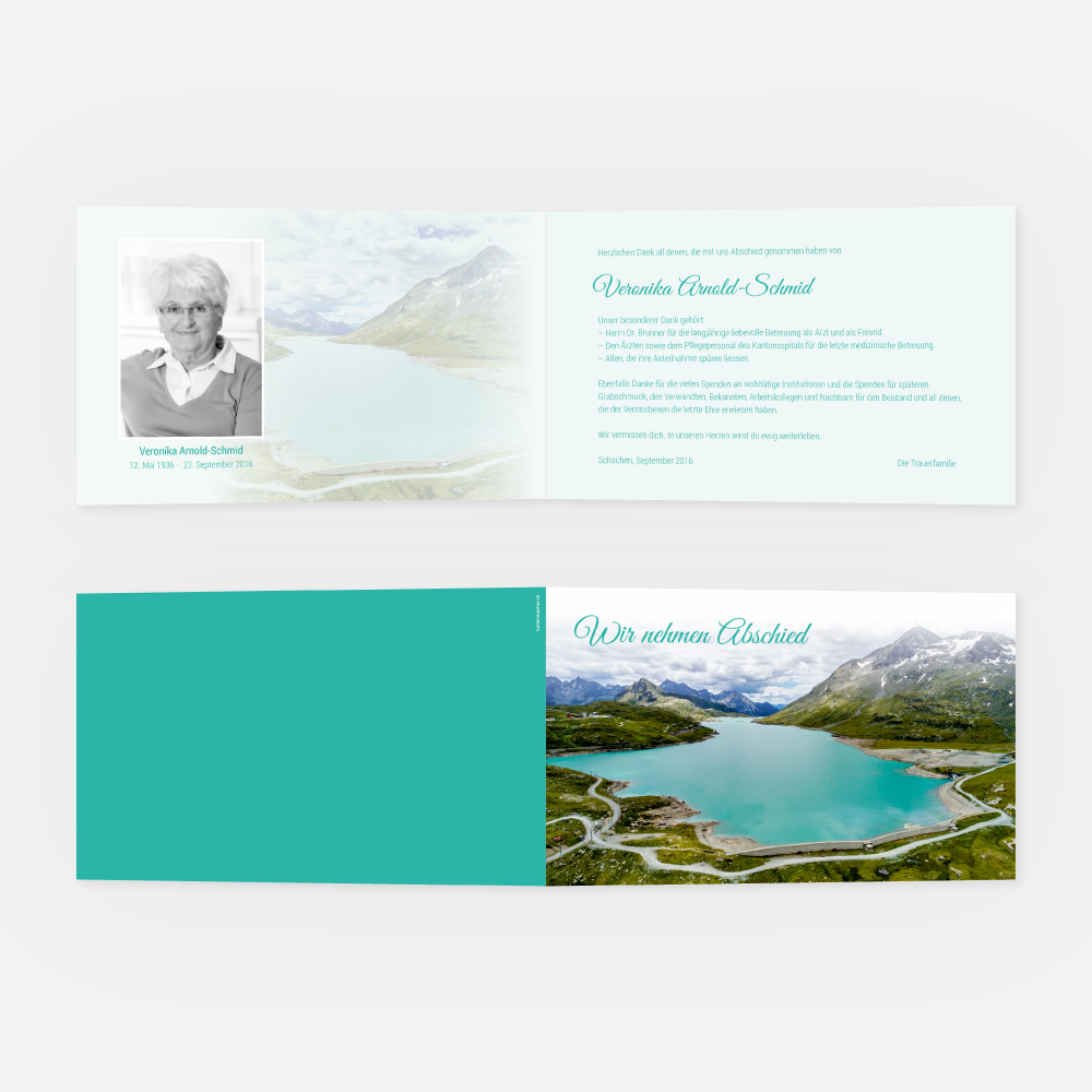 Danksagungskarte Graubünden Lago Bianco