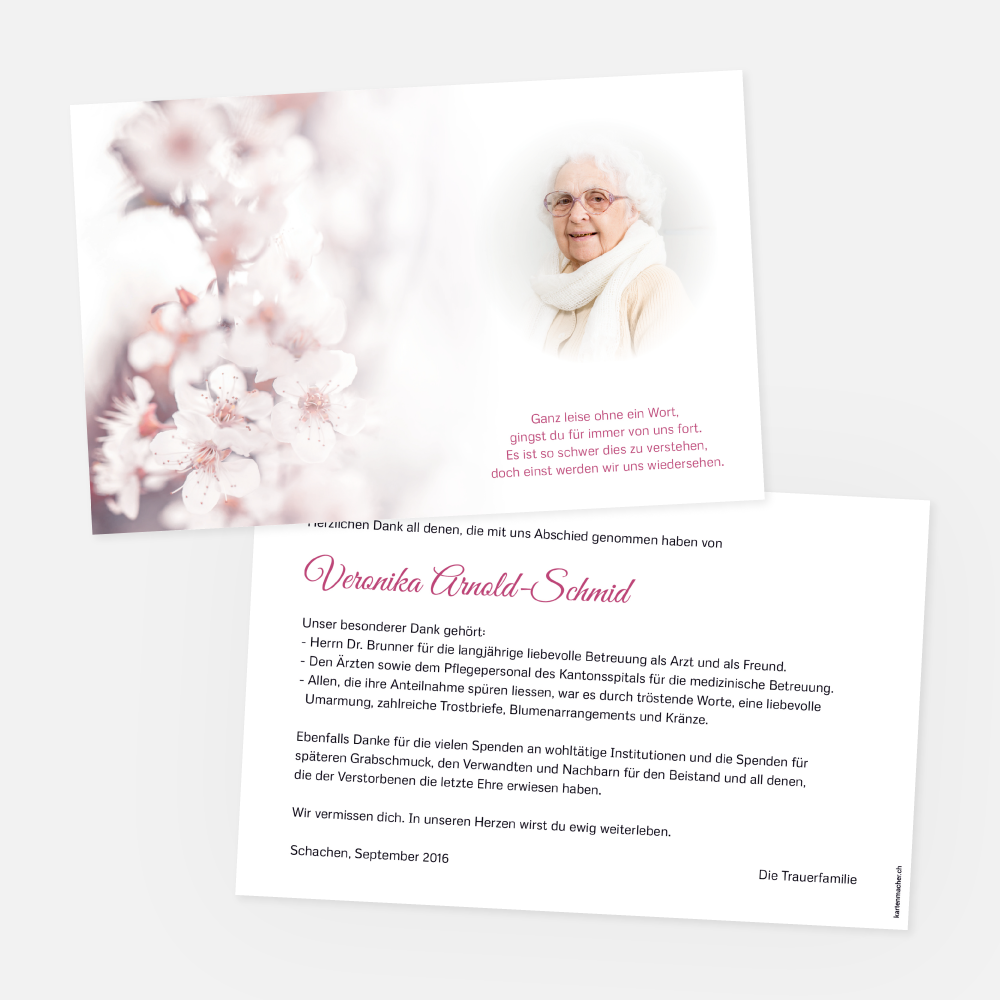Danksagungskarte Kirschblüte