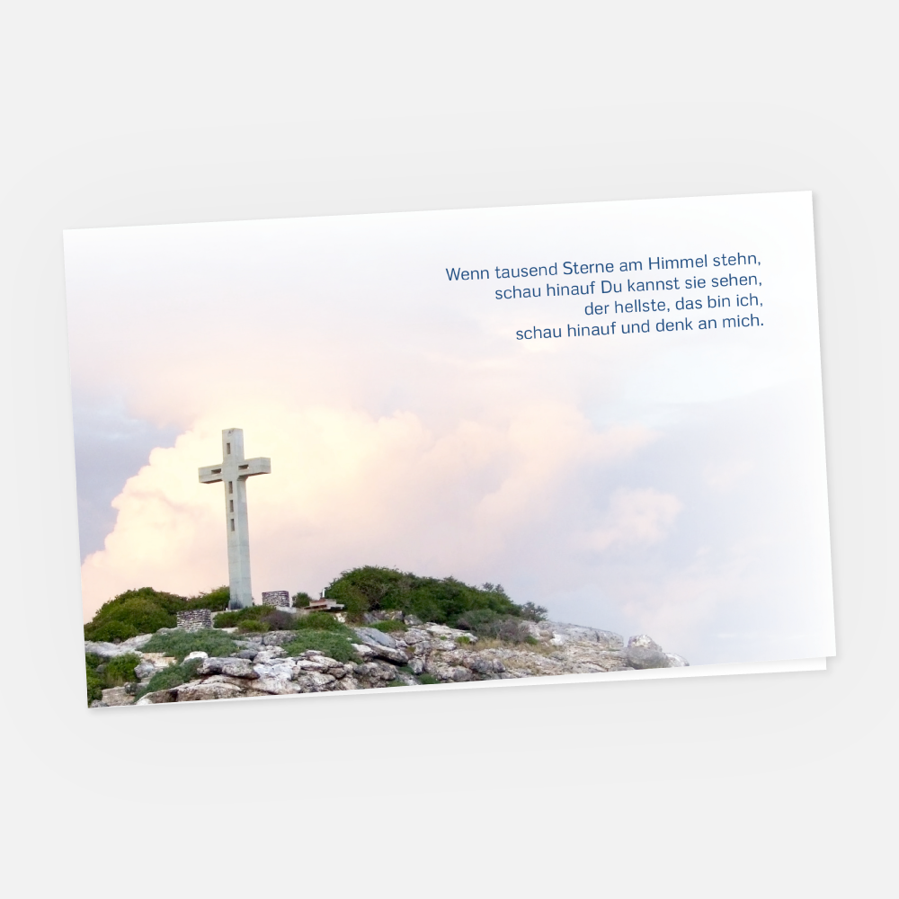 Danksagungskarte Kreuz auf Berg