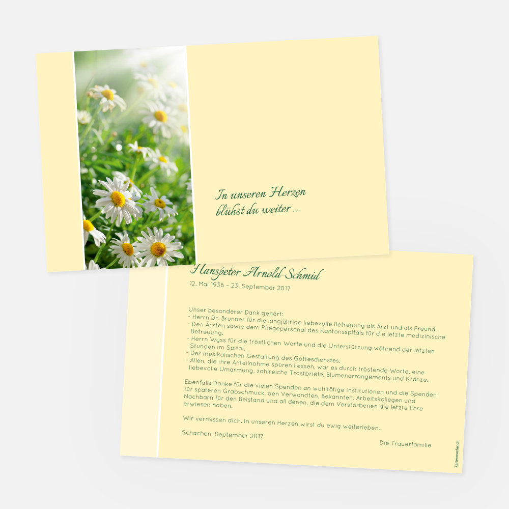 Danksagungskarte Margeriten