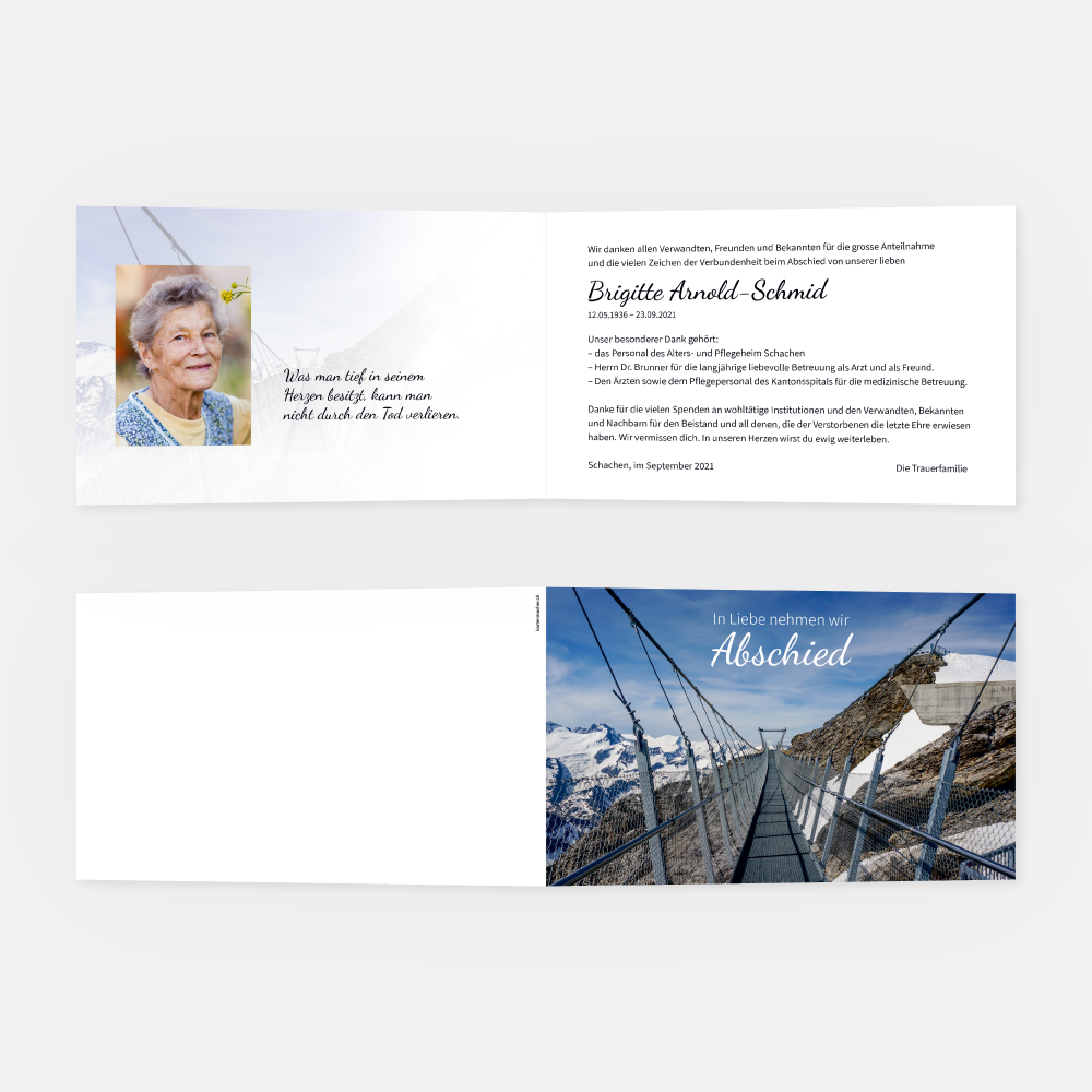 Danksagungskarte Obwalden Titlis Skywalk