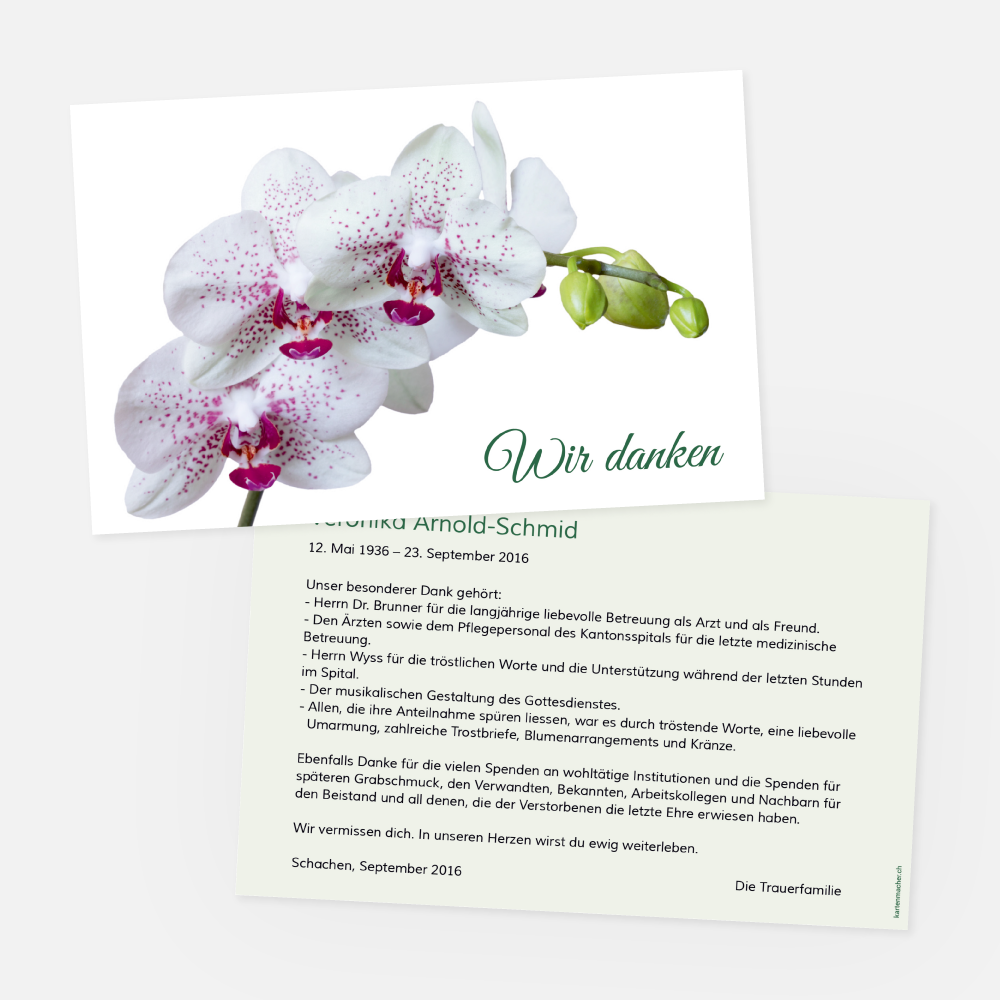 Danksagungskarte Orchidee