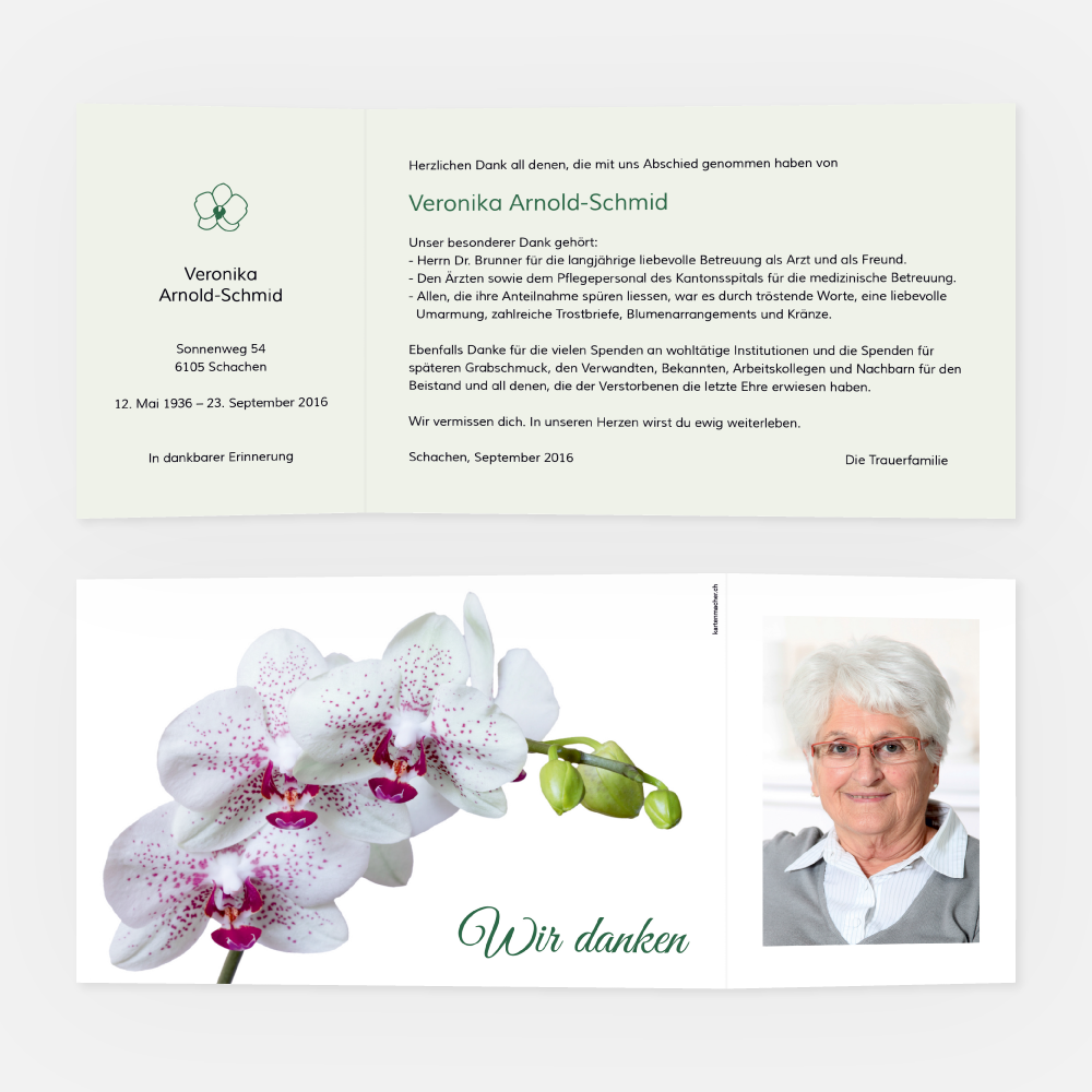 Danksagungskarte Orchidee