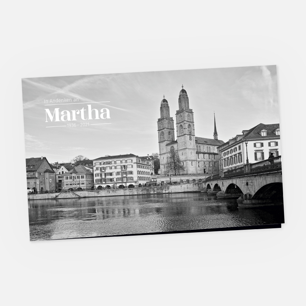 Danksagungskarte Zürcher Grossmünster