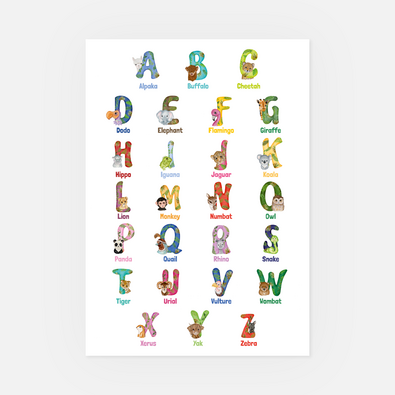 Wandbild Alphabet animal