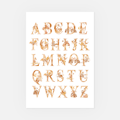 Wandbild Alphabet Mädchen