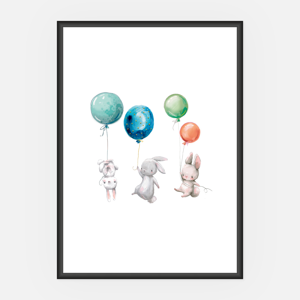 Wandbild Kinderzimmer Ballons A3 