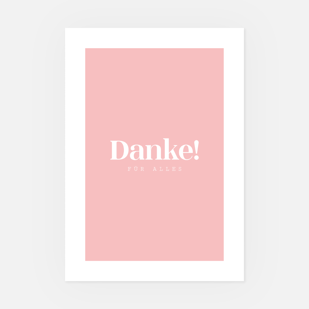 Wandbild Danke für alles A3
