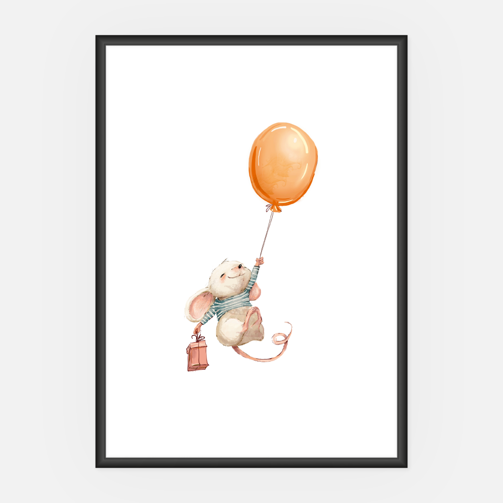 Wandbild Kinderzimmer Maus A3