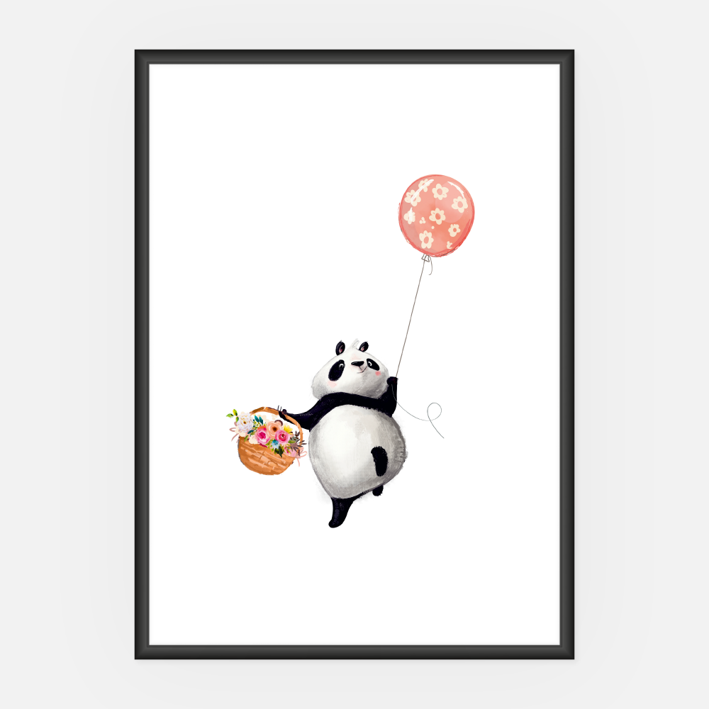 Wandbild Kinderzimmer Pandabär A3