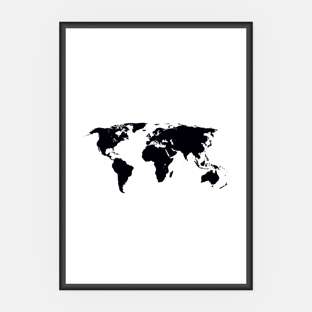 Wandbild Weltkarte A3 