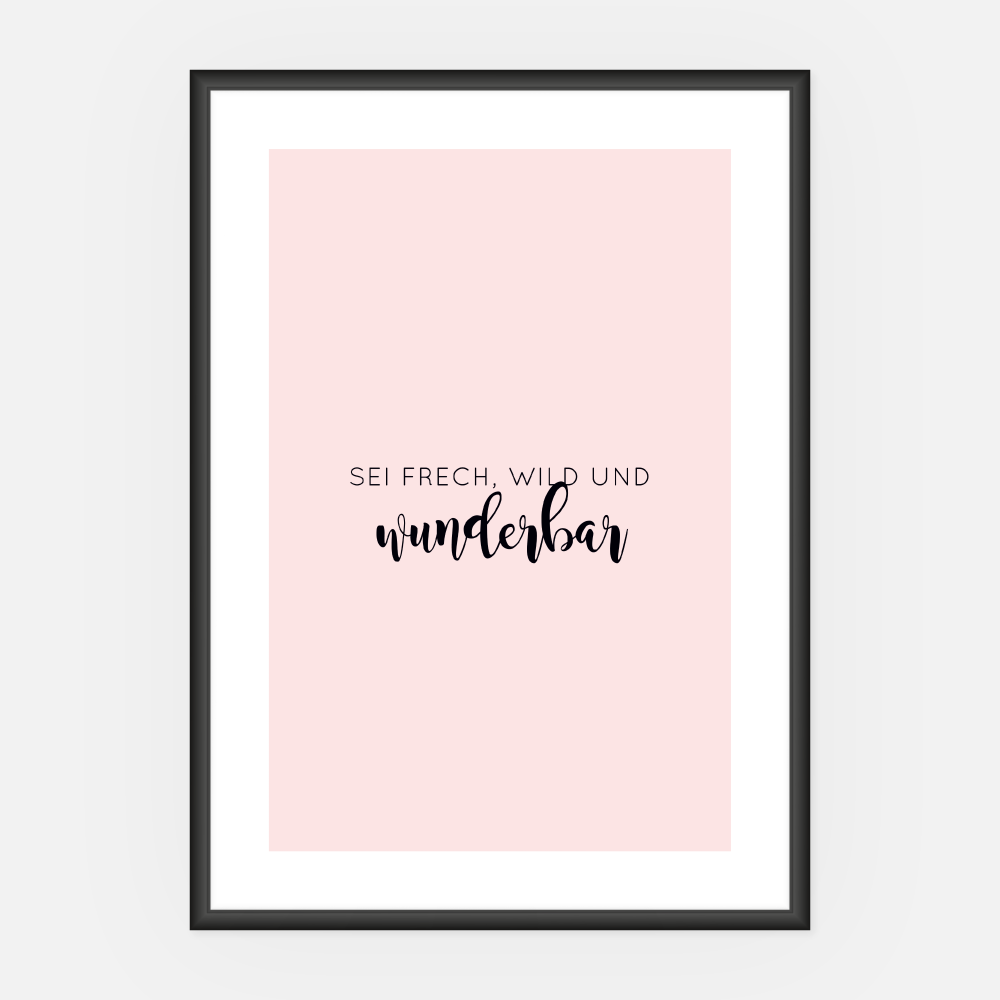 Wandbild Wunderbar rosa A3