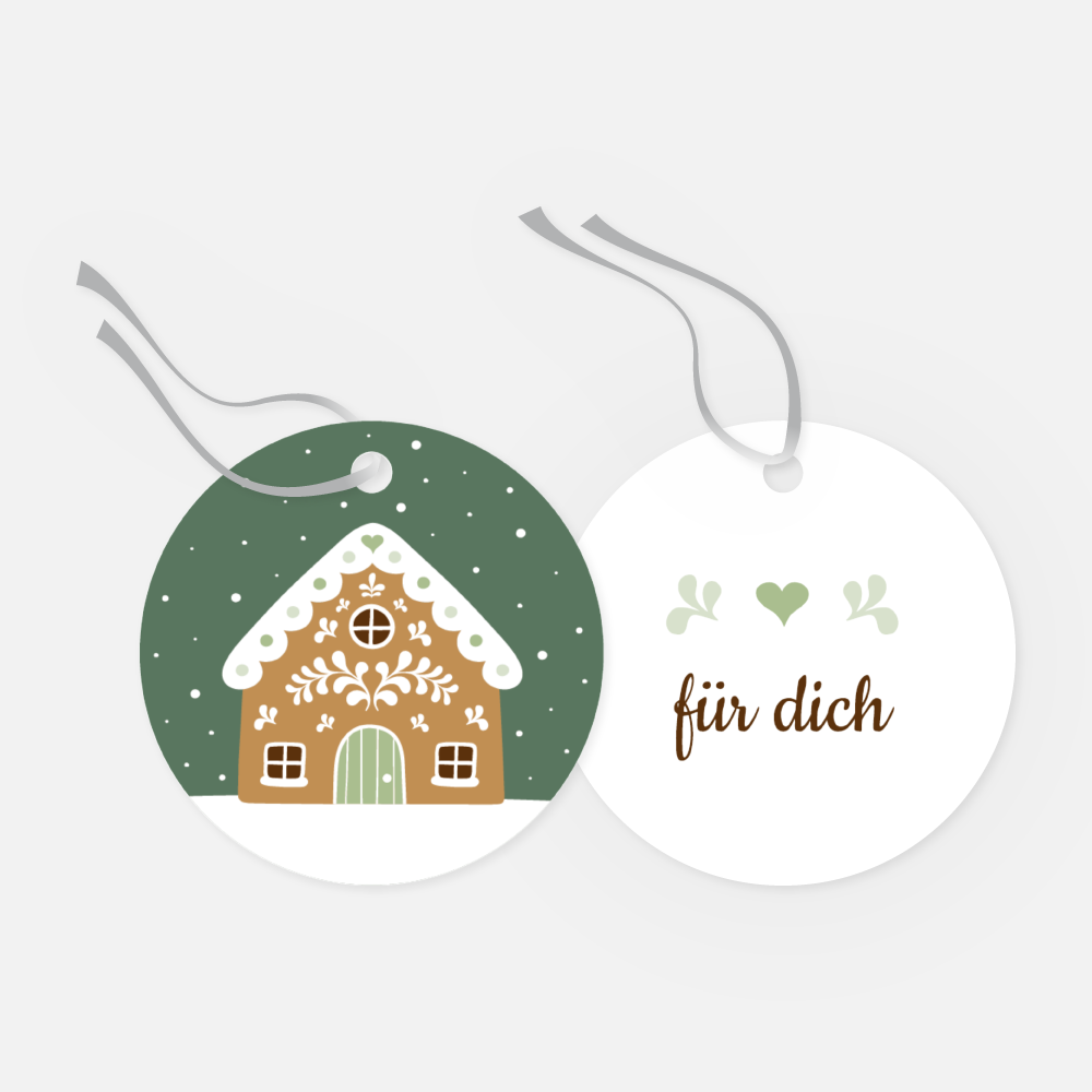 Geschenkanhänger, rund Ø 45 mm, 2-seitig