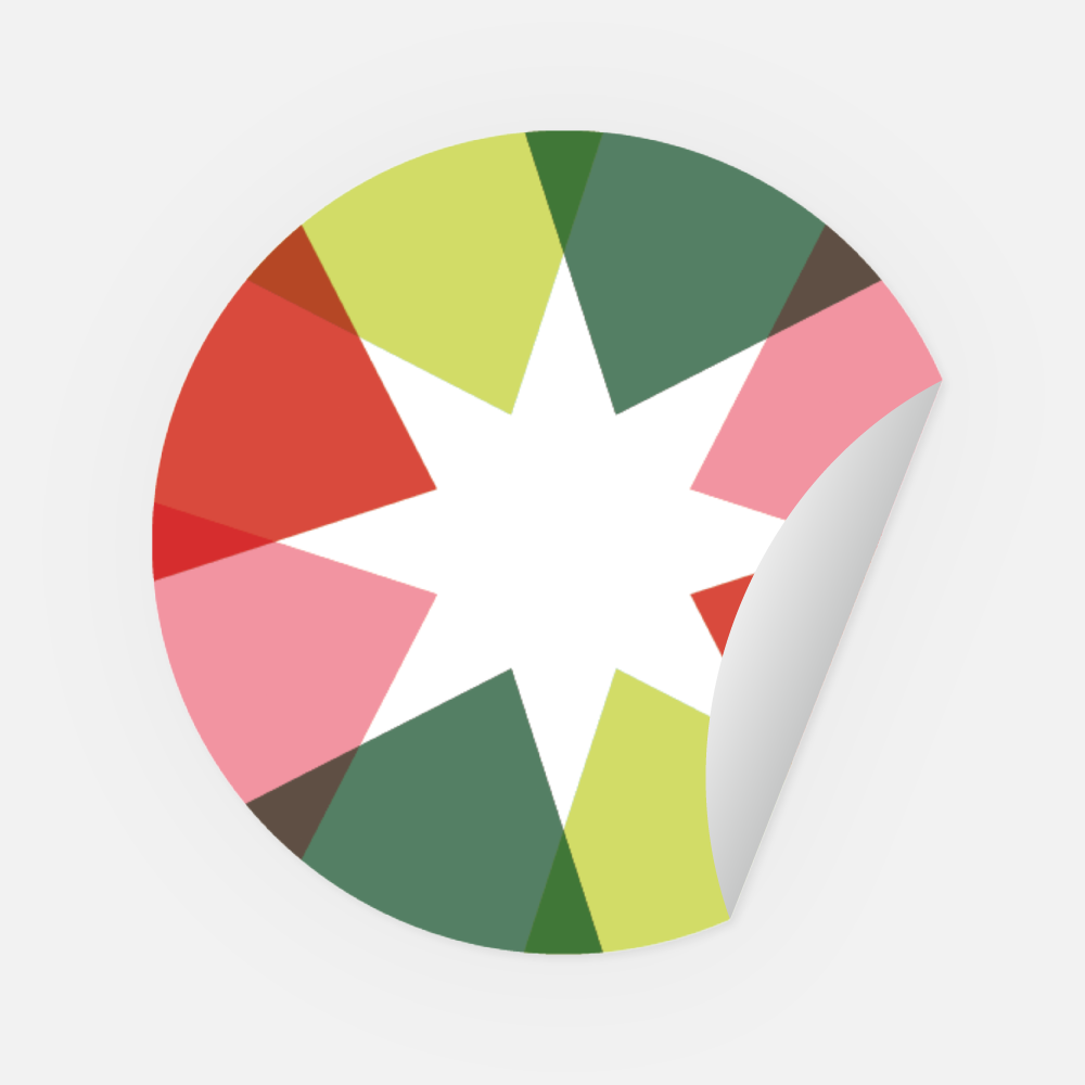 Sticker Acht-Zacken-Stern rund 45