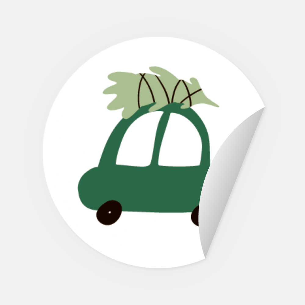 Sticker Autos rund 30 mm