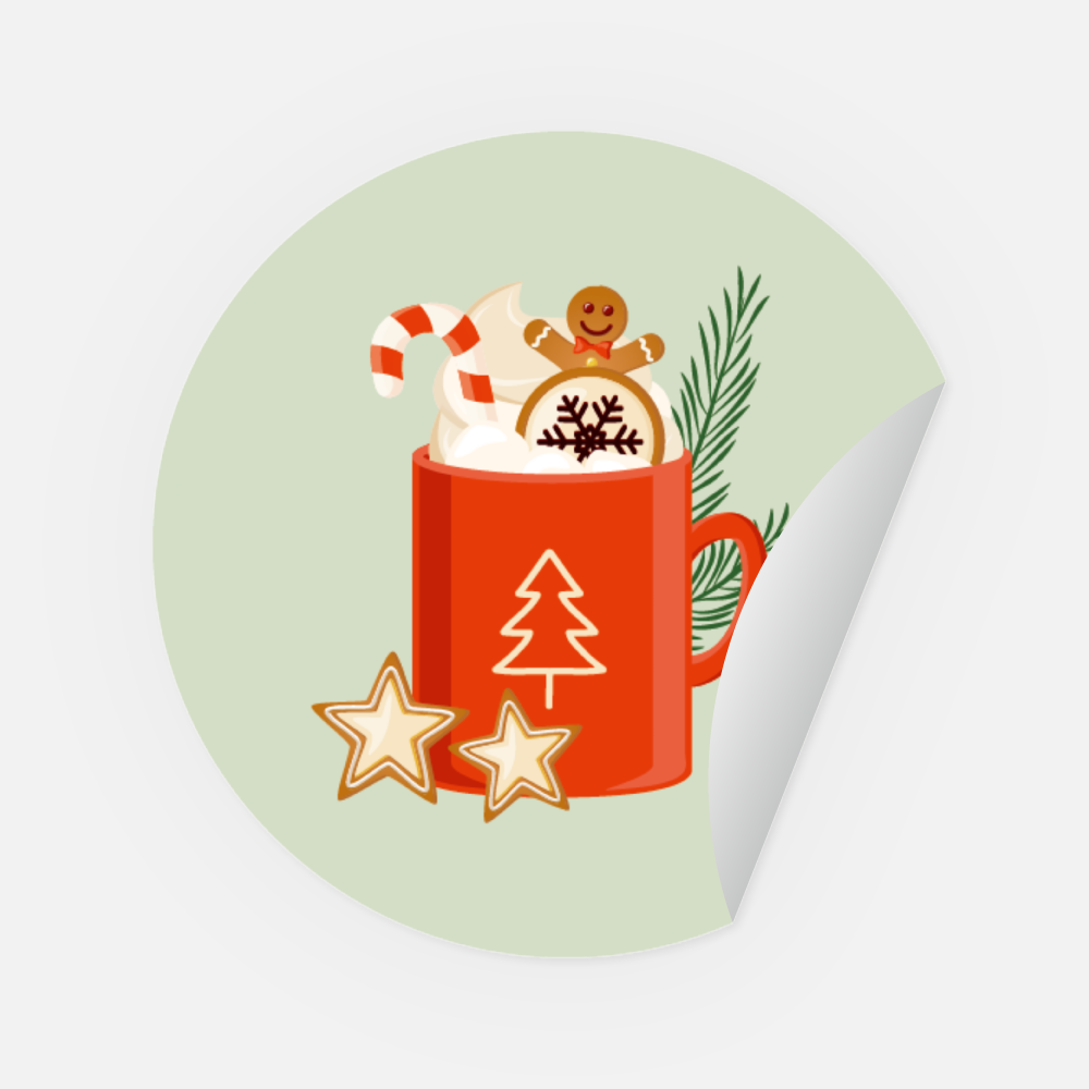 Sticker Christmas Cup rund 45