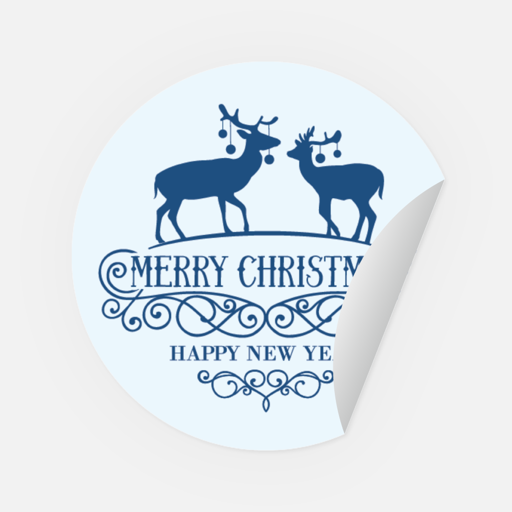 Sticker Hirsch mit Ornament rund 45