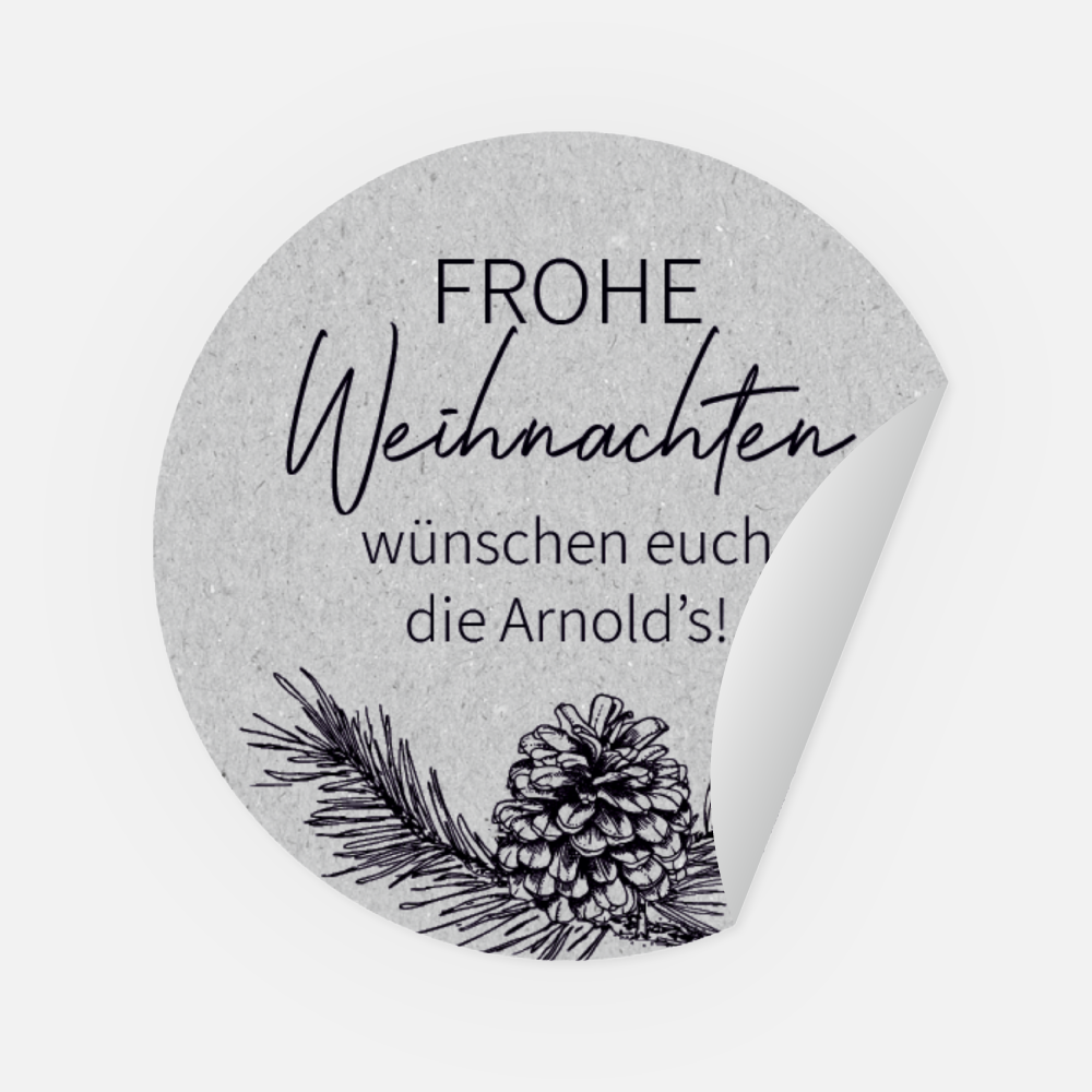 Sticker Pinienzapfen rund 45