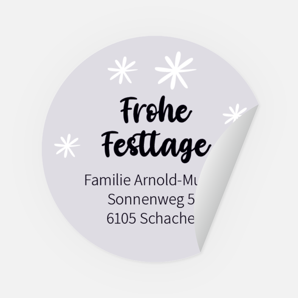 Sticker Schneeball rund 45