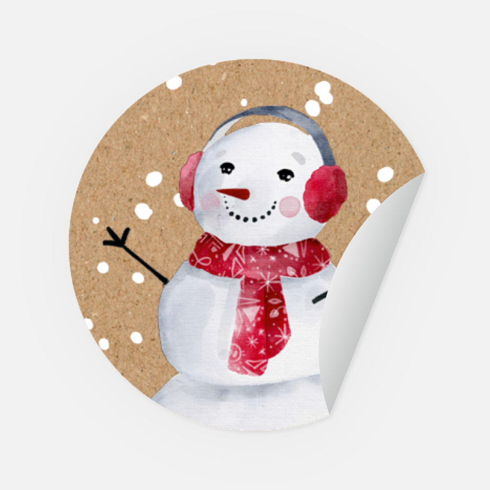 Sticker Schneemann rund 30