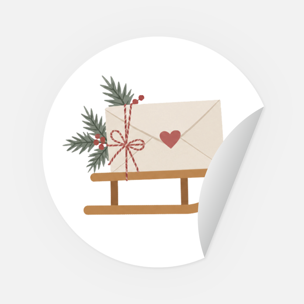 Sticker Weihnachtspost rund 45